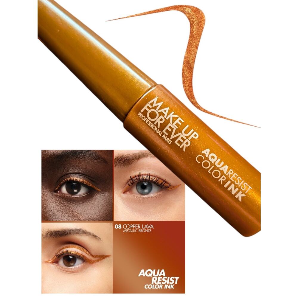 Make Up For Ever 24Hr Waterproof Liquid Eyeliner Copper Lava /Metallic Bronze AA
